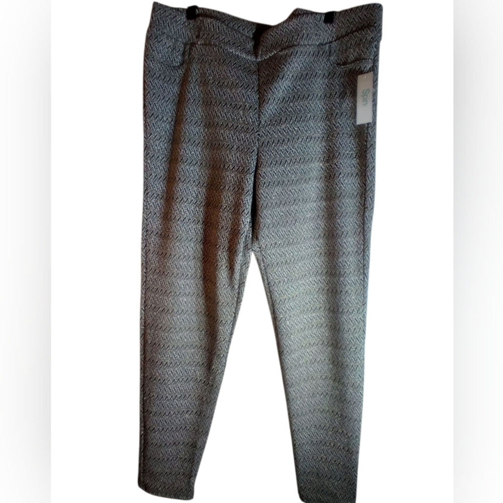 NWT Spin Zig Zag  Design Pull On Pants Size 20/22 Strtch Office Everyday Wear